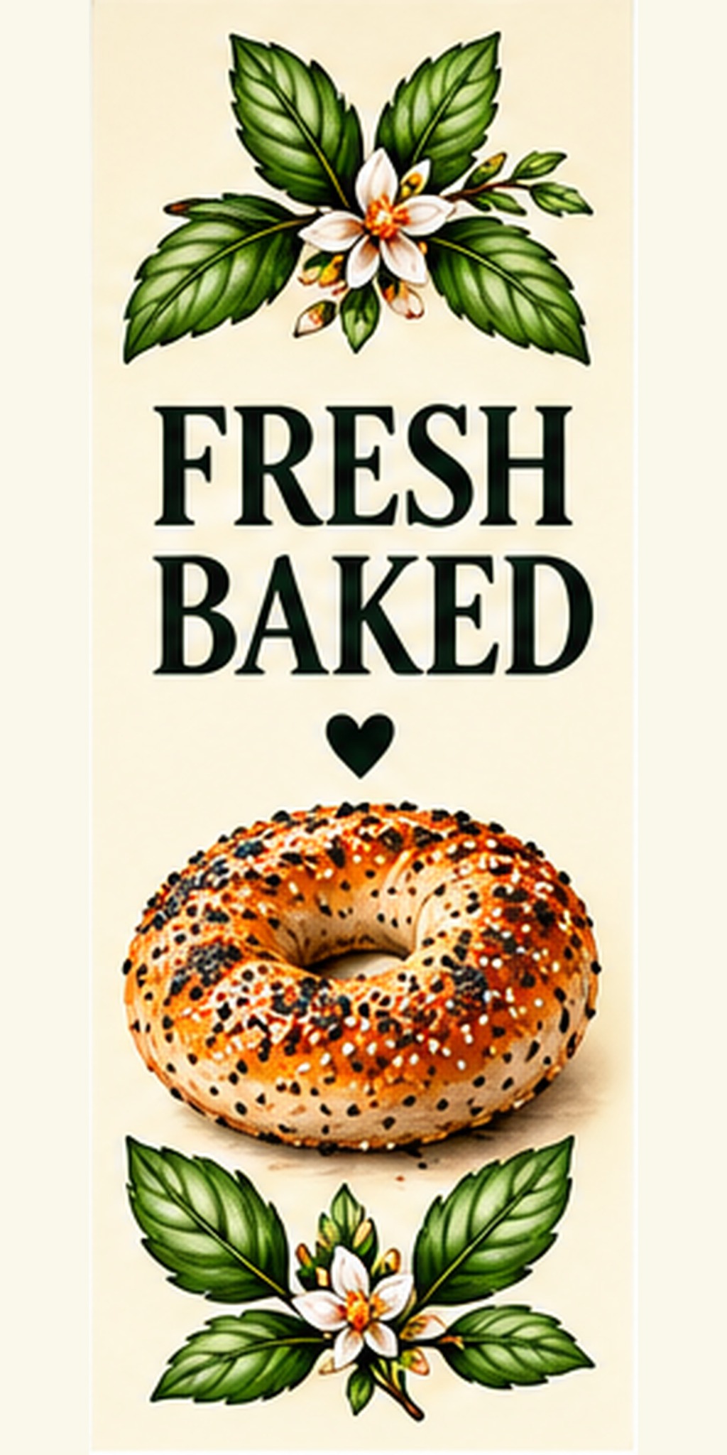Original Rise & Sprig Fresh Baked market sign